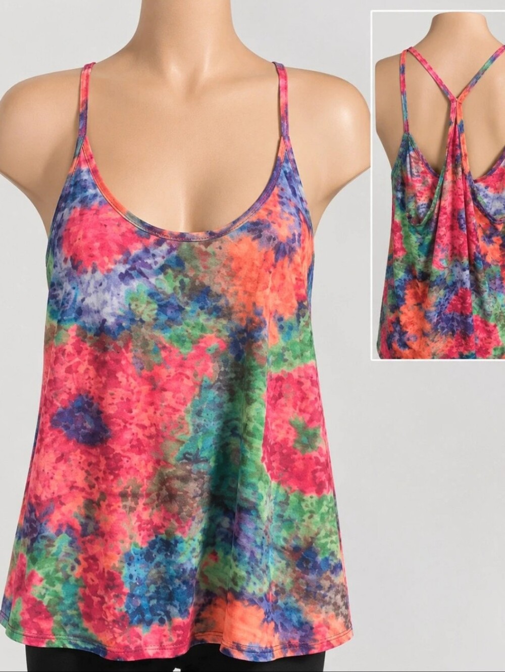 dELiA*s Multicolor Tie-Dye Scoop Neck Tank Top